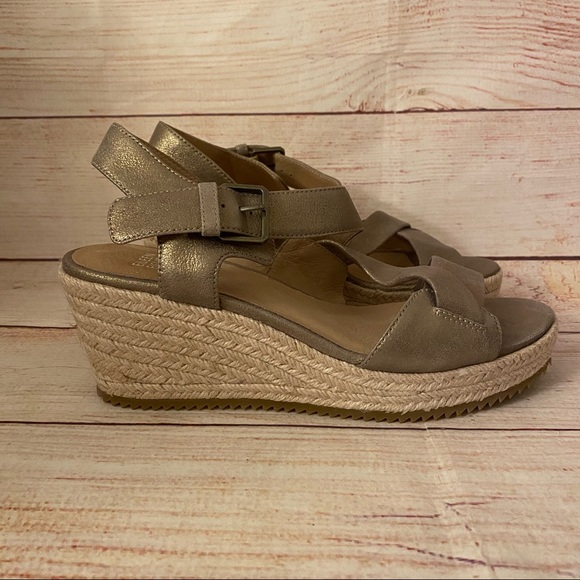 Eileen Fisher Beckon Metallic Espadrille Wedges - Picture 3 of 9